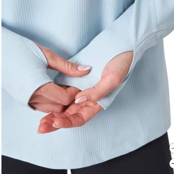 Mondetta Women's XS Light Blue Quarter-Zip Long Sleeve Active Sweatshirt - Picture 4 of 13